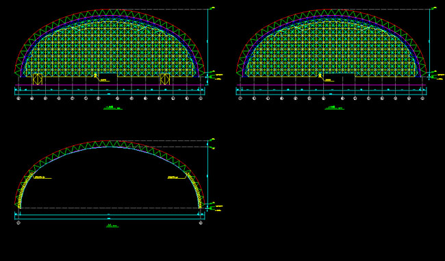 徐州跨度110米，拱高35_7米煤棚网架